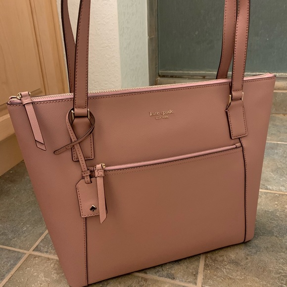 KATE SPADE CAMERON LARGE POCKET TOTE LEATHER PEONY - Picture 2 of 8